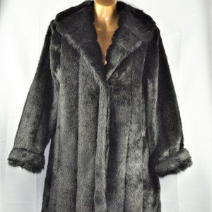 Faux Fur Black Coat Size XS by Dennis Basso